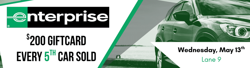 $200 giftcard giveaway for every 5th car sold by Enterprise May 13th
