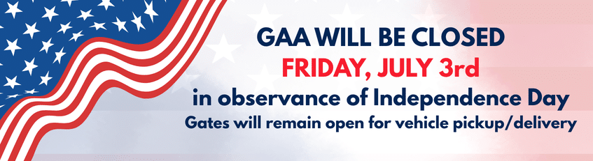 GAA will be closed Friday, July 3rd in observance of Independence Day.