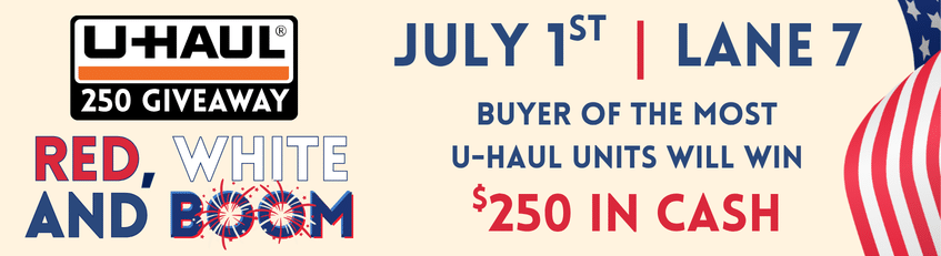 Buyers of the most U-Haul units this week will win $250 in cash.